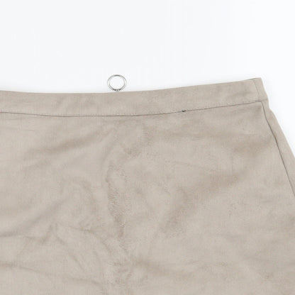 Primark Womens Brown  Velour A-Line Skirt Size 8