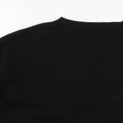 Primark Womens Black Striped Knit Pullover Jumper Size 6