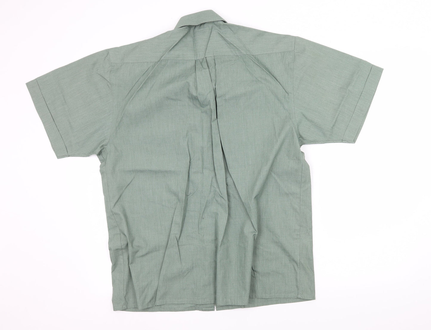 Mens UK Size M Easy Green  Button-Up Short Sleeve Casual Shirt