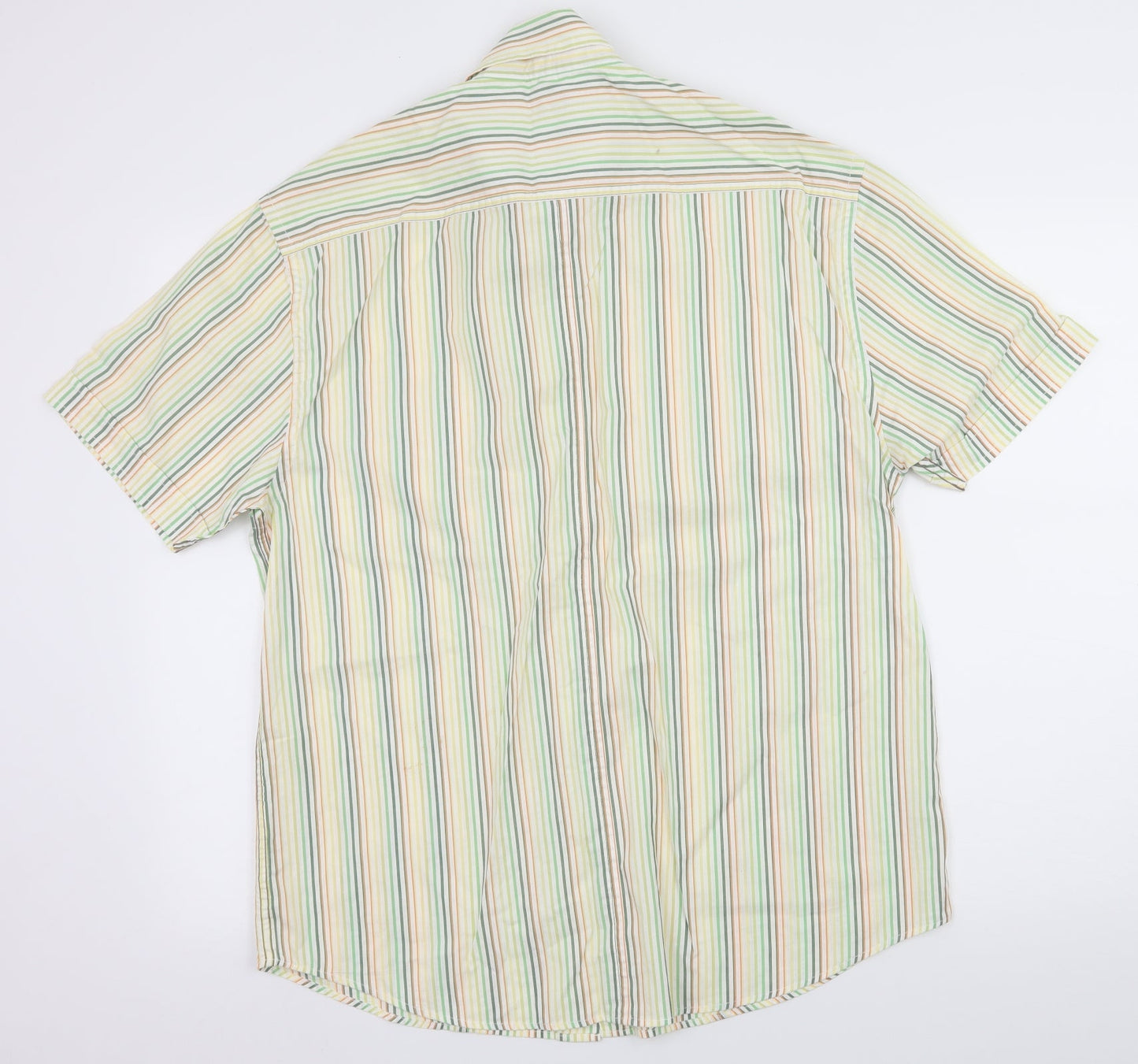 Mens UK Size M Easy Yellow  Button-Up Short Sleeve Casual Shirt
