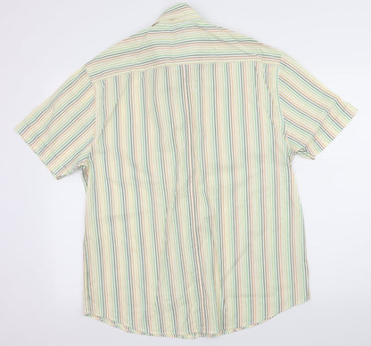 Mens UK Size M Easy Yellow  Button-Up Short Sleeve Casual Shirt