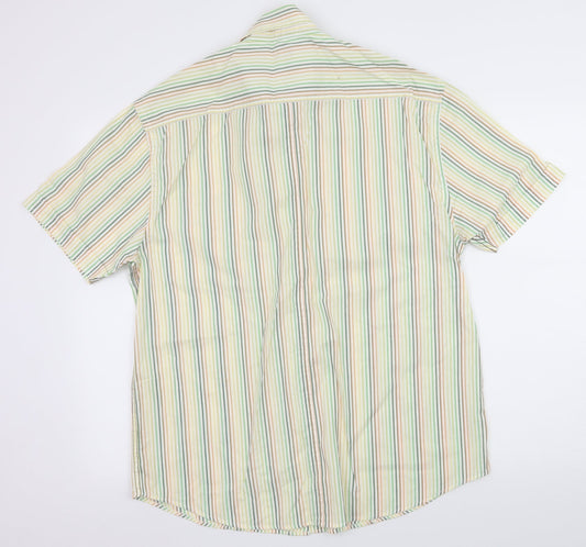 Mens UK Size M Easy Yellow  Button-Up Short Sleeve Casual Shirt