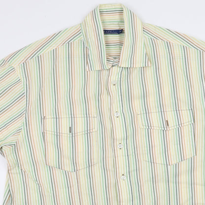 Mens UK Size M Easy Yellow  Button-Up Short Sleeve Casual Shirt