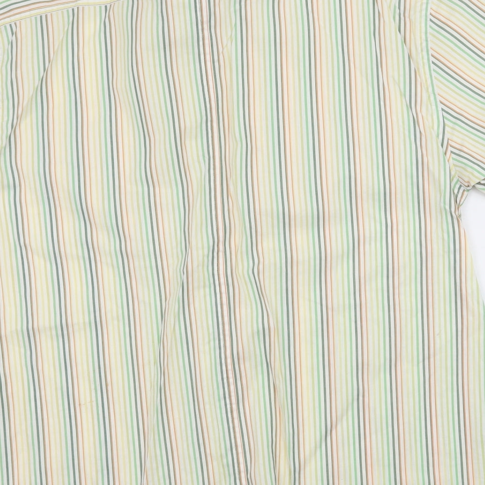 Mens UK Size M Easy Yellow  Button-Up Short Sleeve Casual Shirt