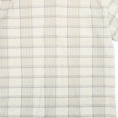 Cotton Traders Mens Beige Check   Button-Up Size M