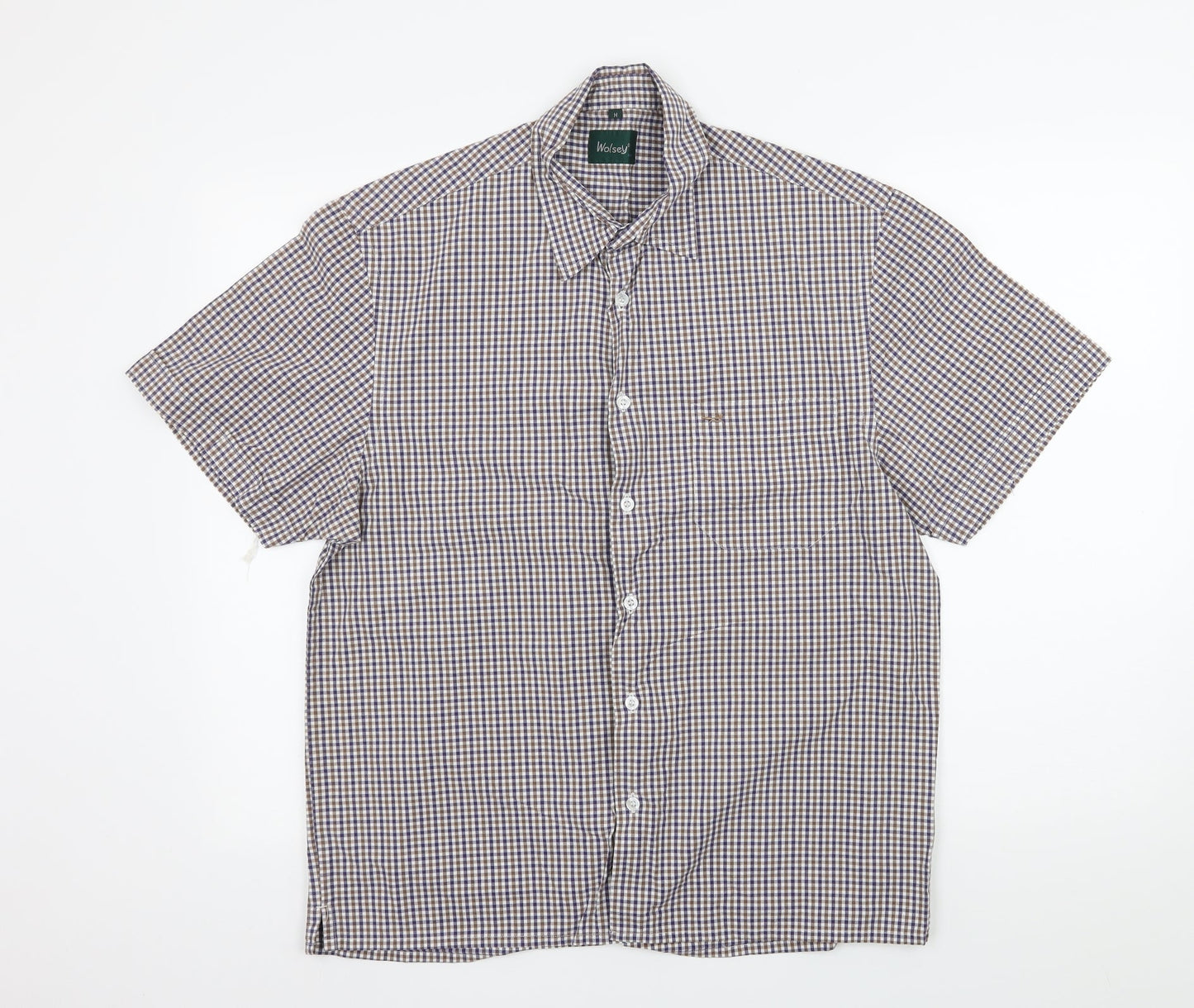 Wolsey Mens Blue Check   Button-Up Size M