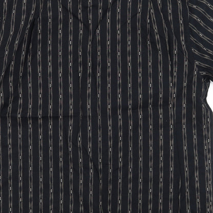 Mens UK Size M Easy Black  Button-Up Short Sleeve Casual Shirt