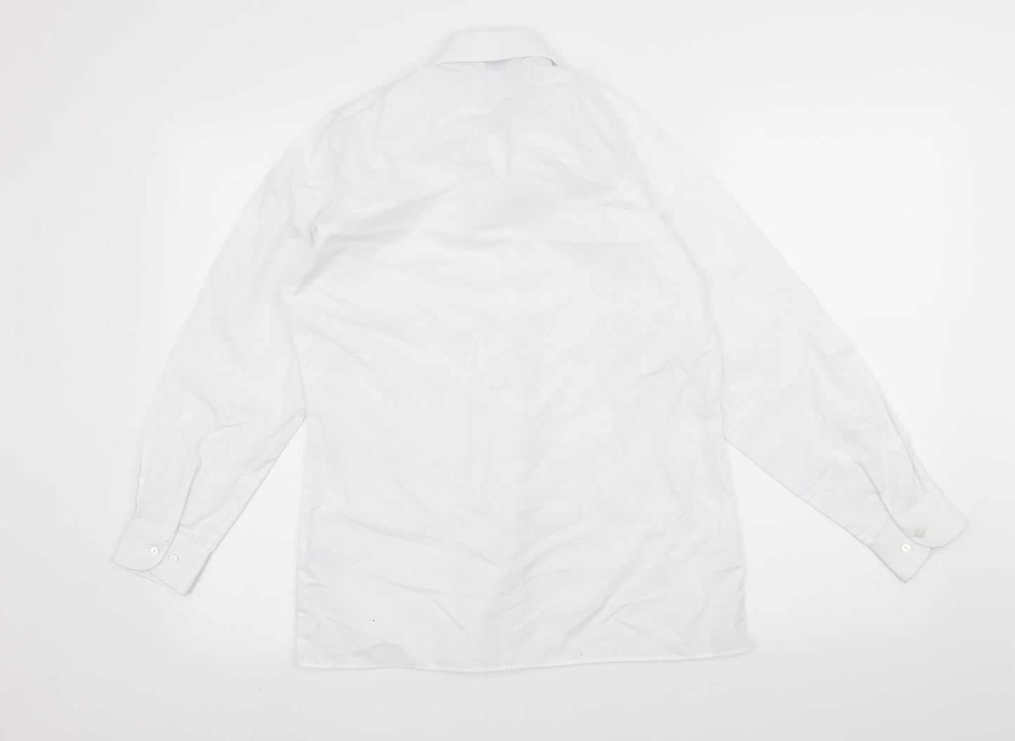 Mens UK Size S Trutex White  Button-Up Long Sleeve Casual Shirt