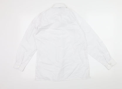 Mens UK Size S Trutex White  Button-Up Long Sleeve Casual Shirt