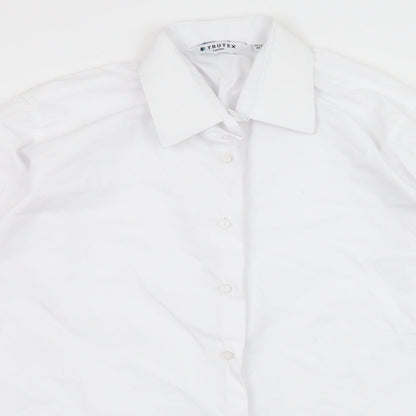 Mens UK Size S Trutex White  Button-Up Long Sleeve Casual Shirt
