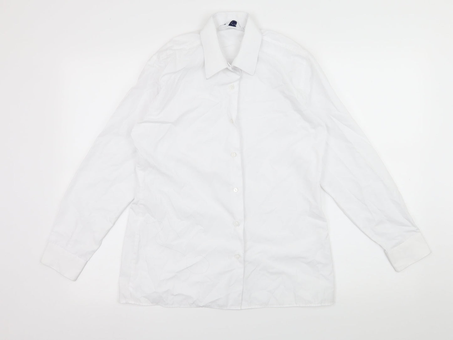 Mens UK Size S Trutex White  Button-Up Long Sleeve Casual Shirt