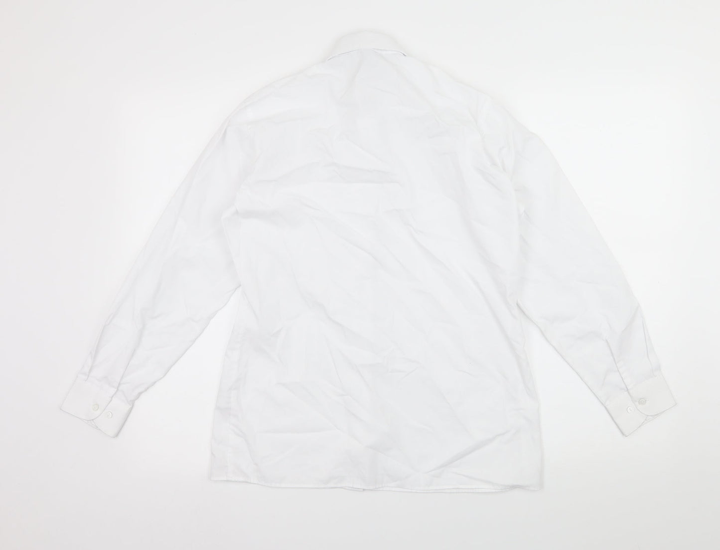 Mens UK Size S Trutex White  Button-Up Long Sleeve Casual Shirt