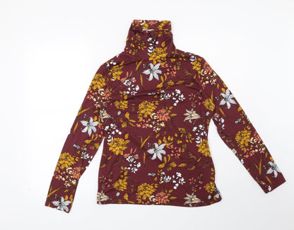 Pep & Co Womens Red Floral  Pullover Sweatshirt Size 10