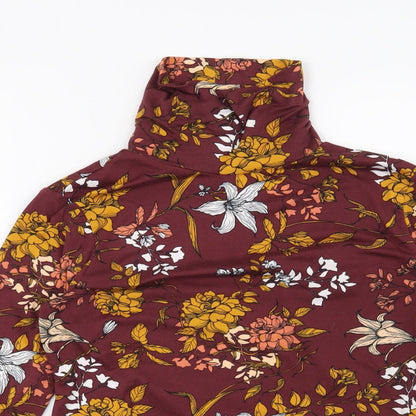 Pep & Co Womens Red Floral  Pullover Sweatshirt Size 10