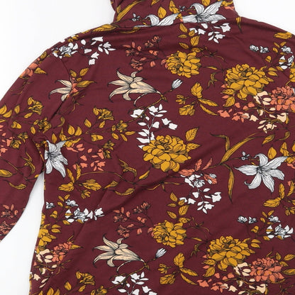 Pep & Co Womens Red Floral  Pullover Sweatshirt Size 10