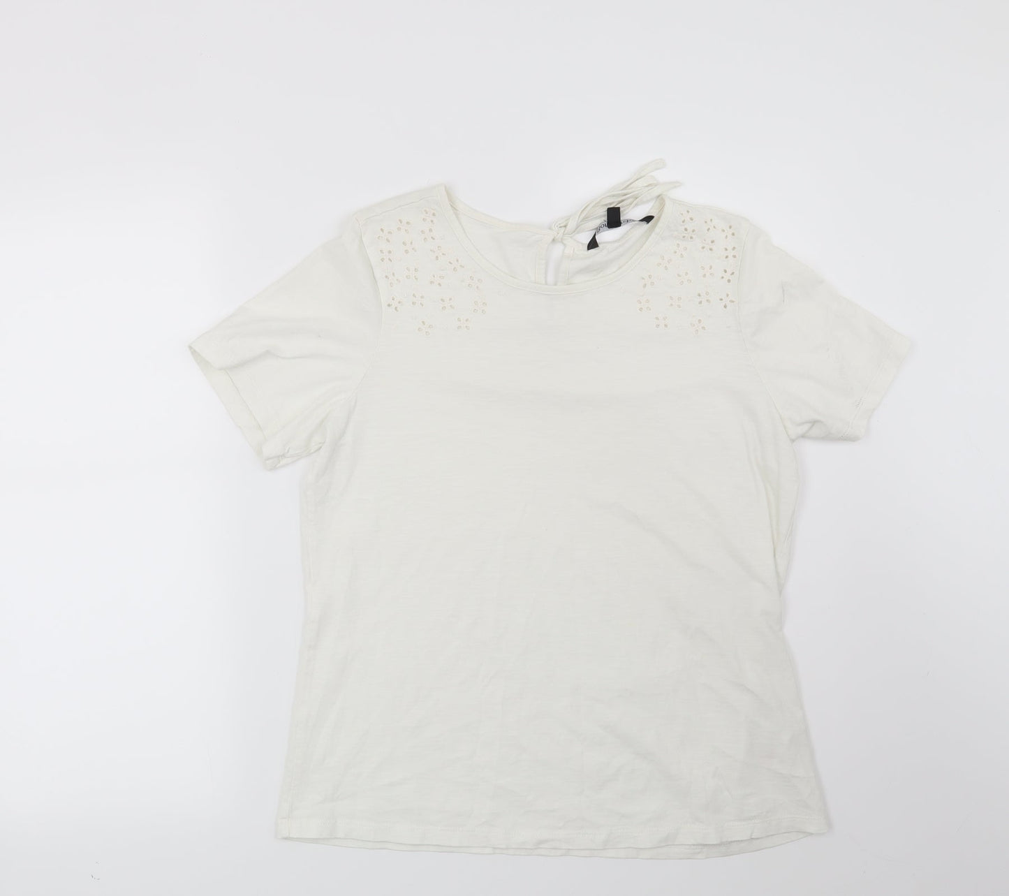 Womens UK Size 10 Bonmarché White Basic T-Shirt