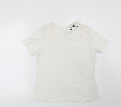 Womens UK Size 10 Bonmarché White Basic T-Shirt