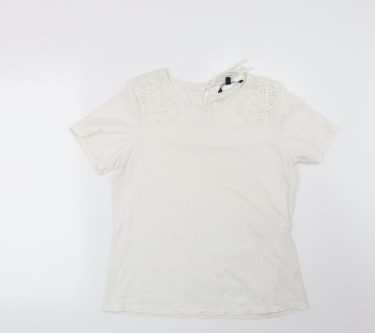 Womens UK Size 10 Bonmarché White Basic T-Shirt