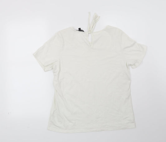 Womens UK Size 10 Bonmarché White Basic T-Shirt