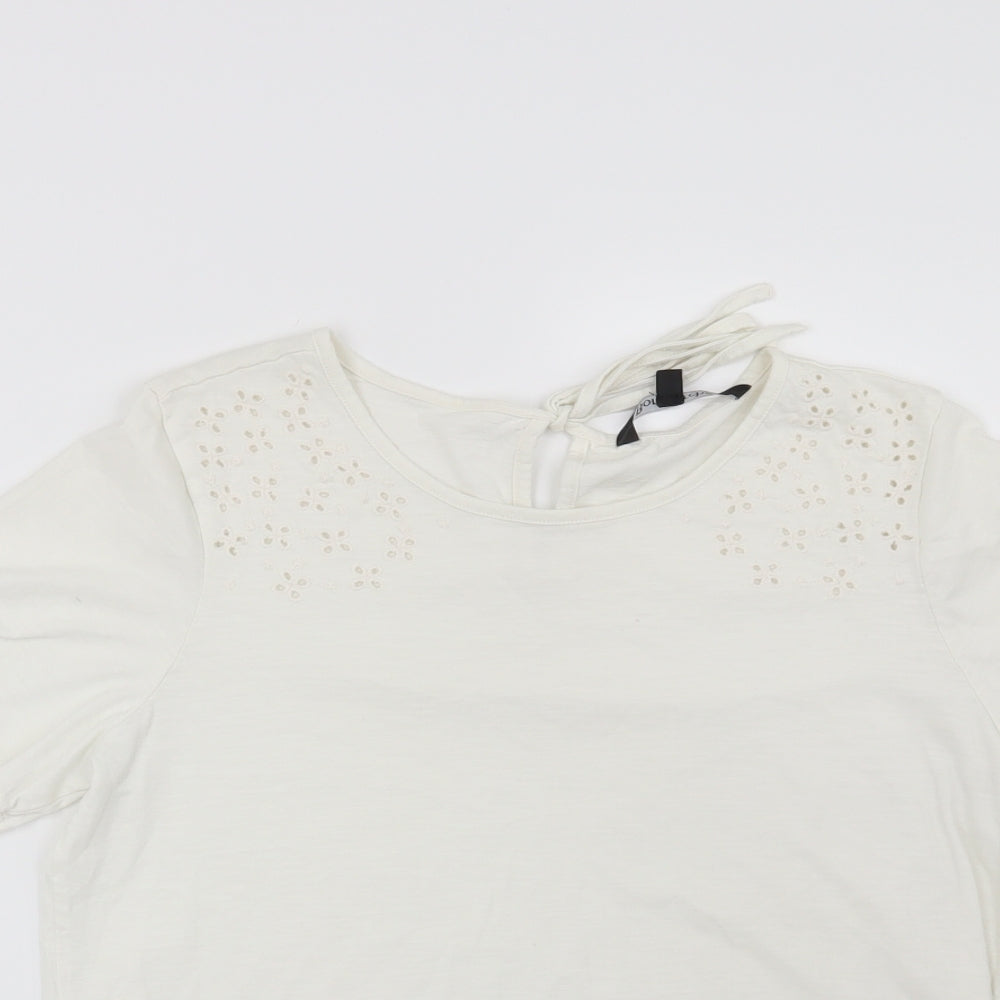 Womens UK Size 10 Bonmarché White Basic T-Shirt