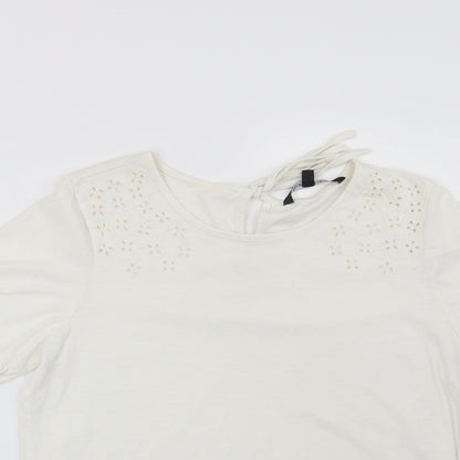 Womens UK Size 10 Bonmarché White Basic T-Shirt