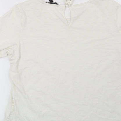 Womens UK Size 10 Bonmarché White Basic T-Shirt