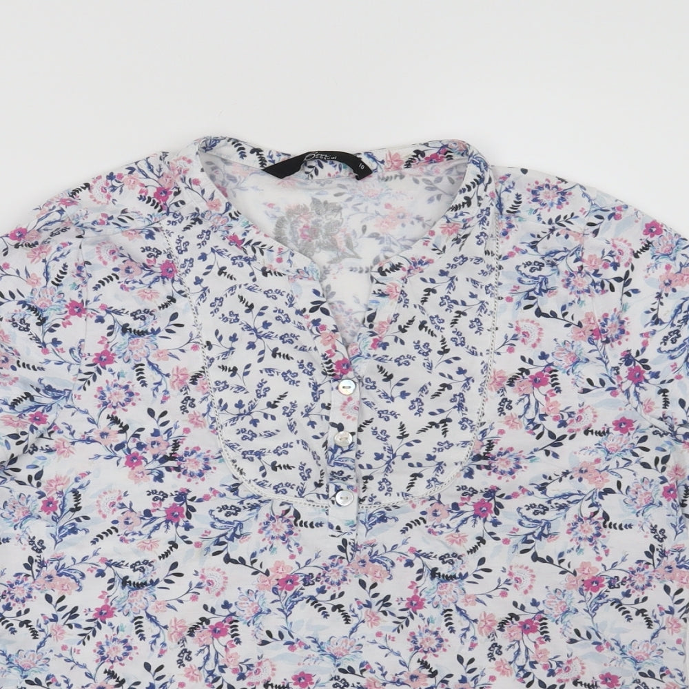 Womens UK Size 10 Bonmarché White Basic Blouse