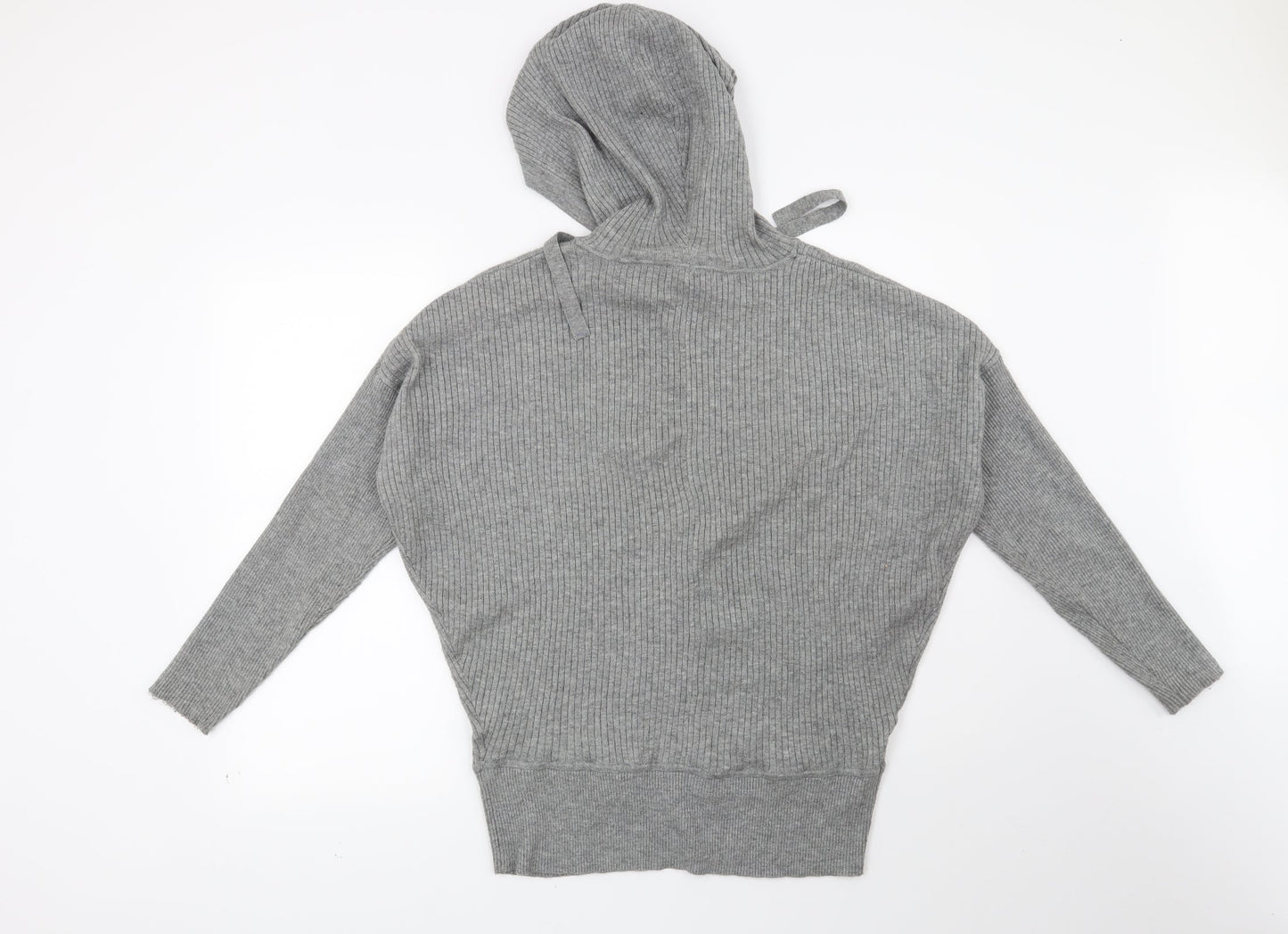 F&F Womens Grey Striped  Pullover Hoodie Size 12