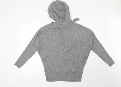 F&F Womens Grey Striped  Pullover Hoodie Size 12