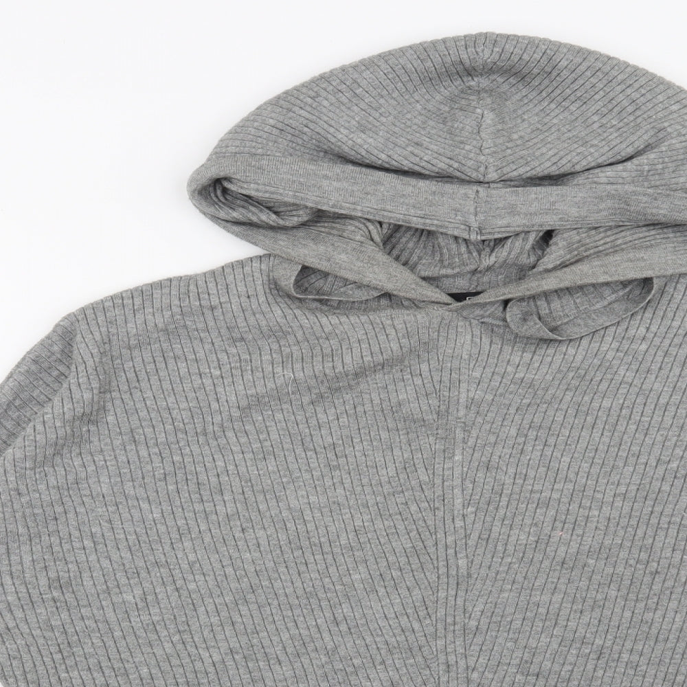 F&F Womens Grey Striped  Pullover Hoodie Size 12