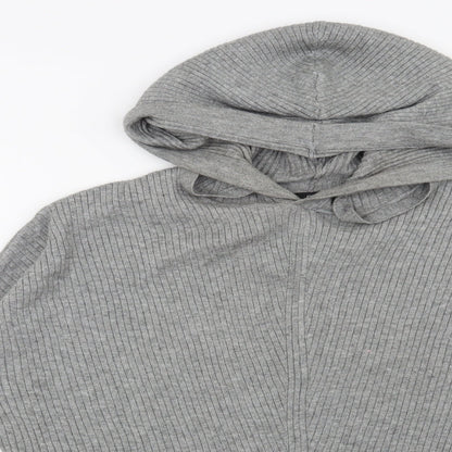 F&F Womens Grey Striped  Pullover Hoodie Size 12