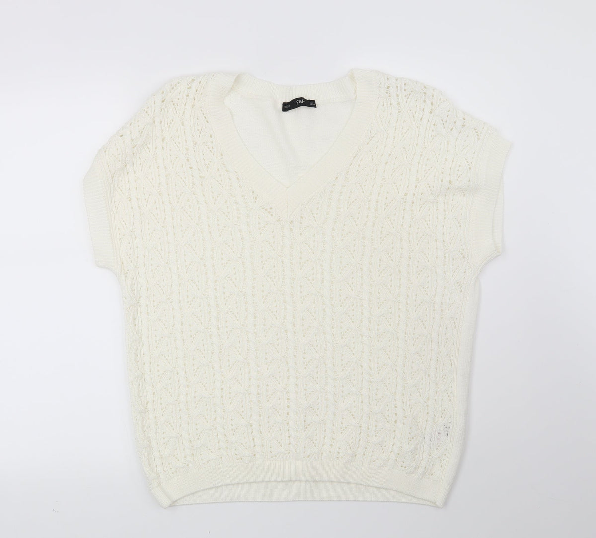 F&F Womens White   Pullover Jumper Size 12