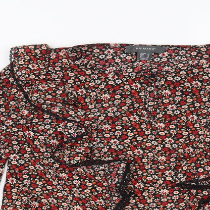Primark Womens Black Floral  Basic Blouse Size 6