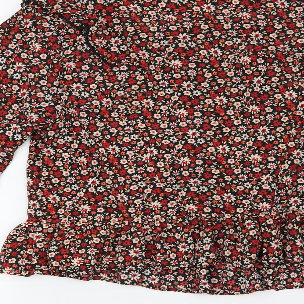 Primark Womens Black Floral  Basic Blouse Size 6