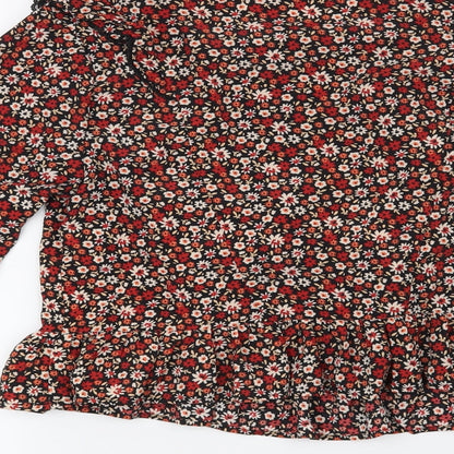 Primark Womens Black Floral  Basic Blouse Size 6