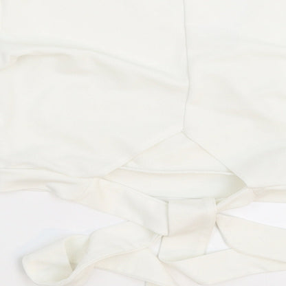 Premier Glam Womens White   Cropped Blouse Size 10