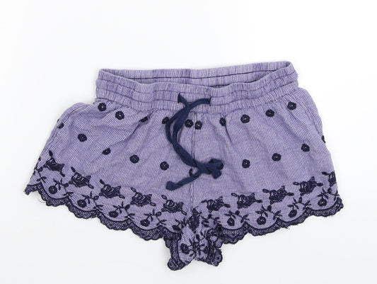 Topshop Womens Purple Check  Sweat Shorts Size 8