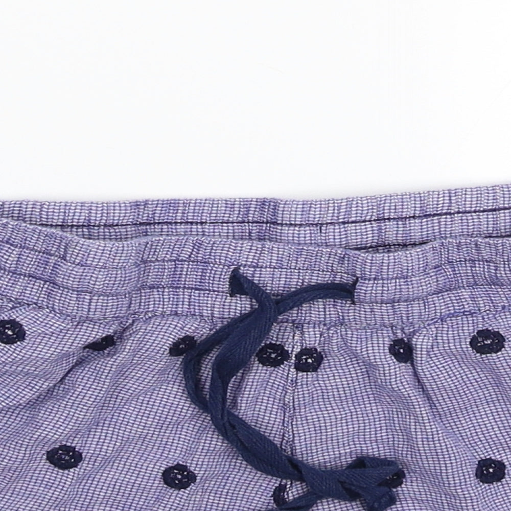 Topshop Womens Purple Check  Sweat Shorts Size 8