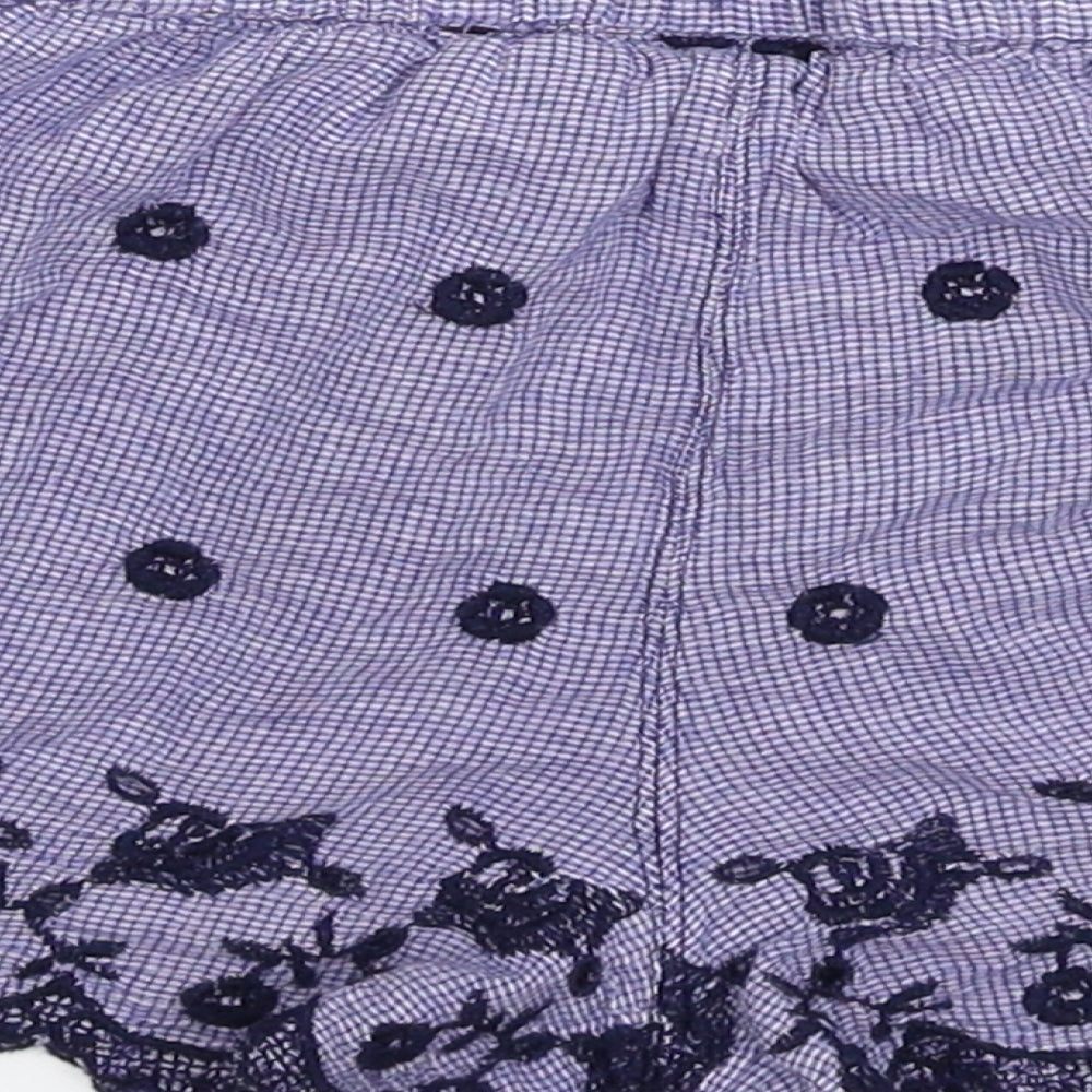 Topshop Womens Purple Check  Sweat Shorts Size 8