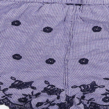 Topshop Womens Purple Check  Sweat Shorts Size 8