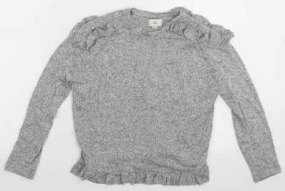 River Island Girls Grey  Knit Pullover Jumper Size 10 Years