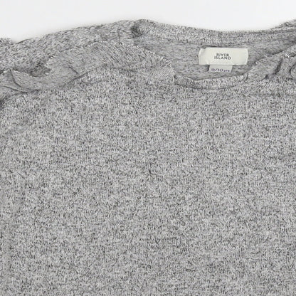 River Island Girls Grey  Knit Pullover Jumper Size 10 Years