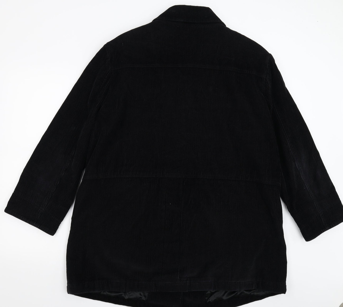 EWM Womens Black  Corduroy Overcoat Coat Size L