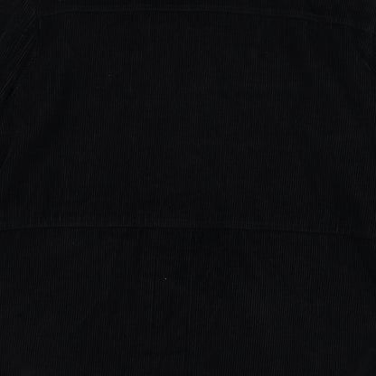 EWM Womens Black  Corduroy Overcoat Coat Size L