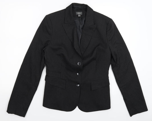Mexx Womens Black Striped  Jacket Suit Jacket Size 14