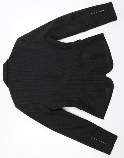 Mexx Womens Black Striped  Jacket Suit Jacket Size 14