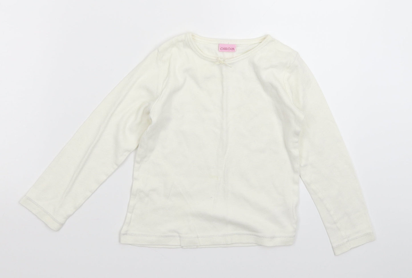 Cherokee Girls White  Knit Pullover Jumper Size 5-6 Years