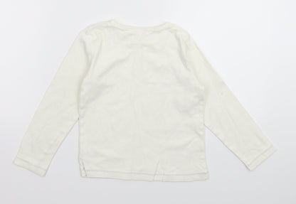 Cherokee Girls White  Knit Pullover Jumper Size 5-6 Years