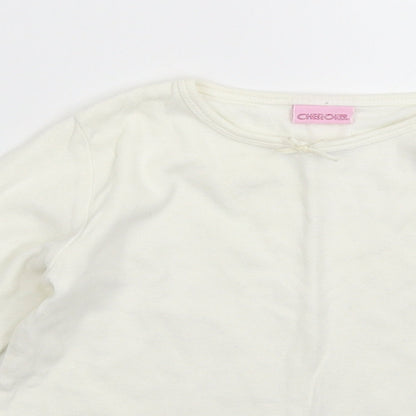 Cherokee Girls White  Knit Pullover Jumper Size 5-6 Years