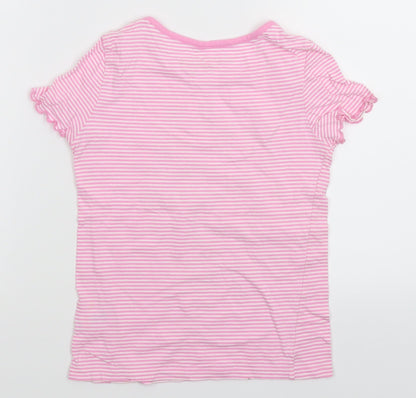 Cherokee Girls Pink Striped  Basic T-Shirt Size 7-8 Years